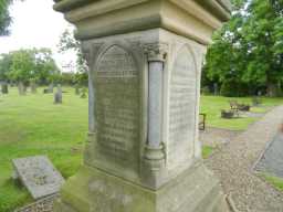 Front and right face of Colliery Disaster Memorial in York Hill Cemetery July 2016